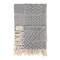 Hello Honey® Gray Cotton Blend Knit Throw Blanket with Fringe